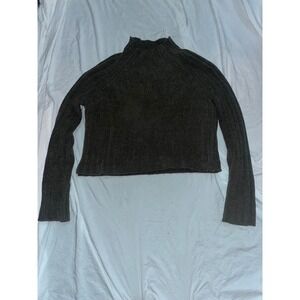 American Eagle Olive Green Knit‎ Mock Neck Crop Top Sweater, Long Sleeve